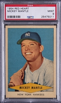 1954 Red Heart Mickey Mantle – PSA MINT 9